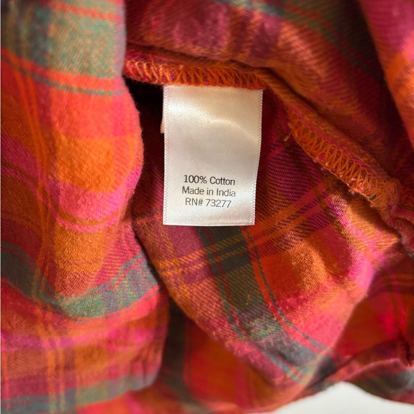 Sonoma 3X Flannel shirt, EUC, reddish orange color, plus size - Picture 5 of 9